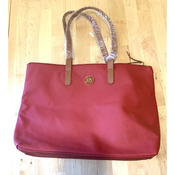 Joy Mangano Bags Joy Mangano Red Pebbled Tote Laptop Bag New Poshmark